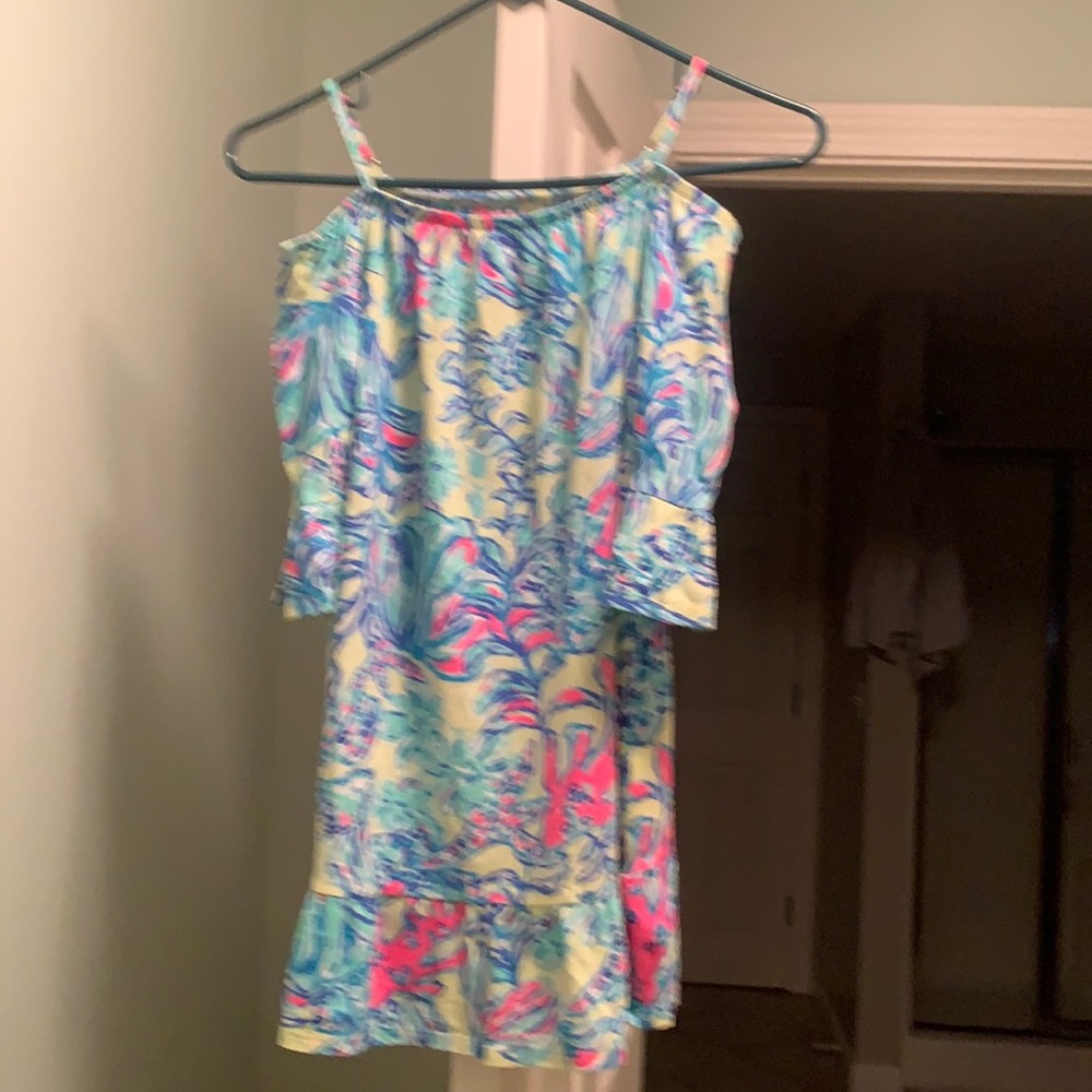 Lilly Pulitzer girls spaghetti strap off the shoulder dress